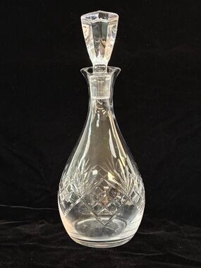 Vintage Bayel Carafe W/ Stopper Cut Lead Crystal 9-1/2” Tall